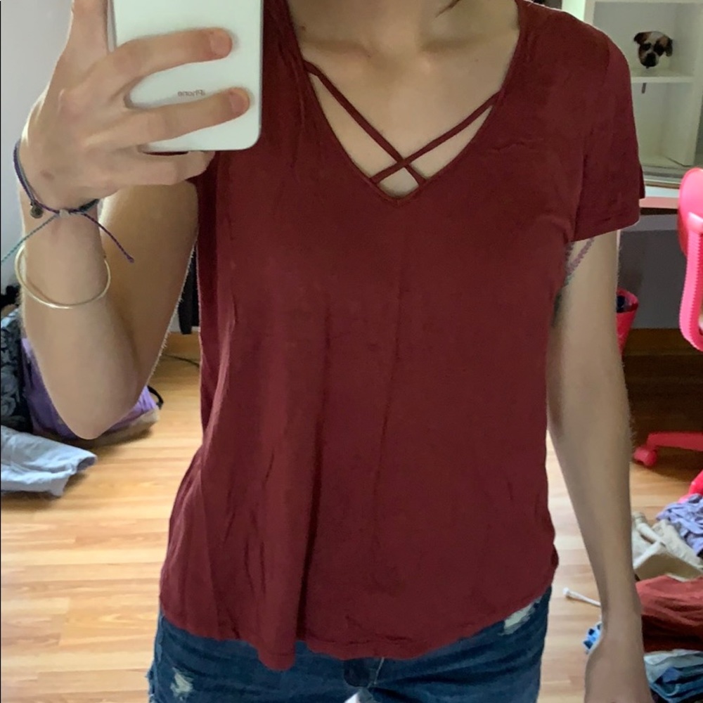 Lace up t shirt